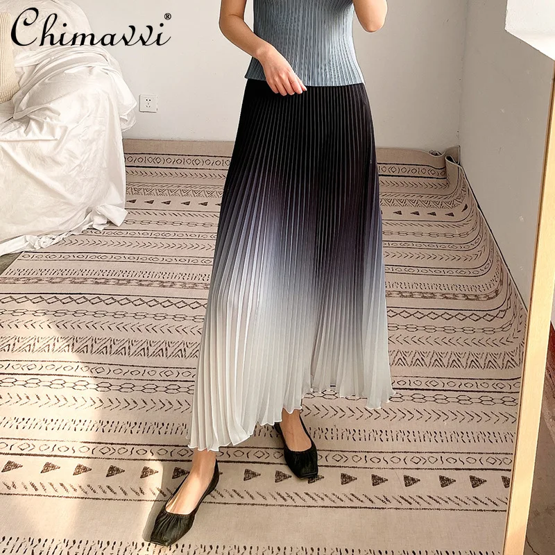 Women Long All-matching Pleated Skirt Summer 2021 New Elegant Gradient Color Unique A-line Skirt Lady Fashion
Women Long All-matching Pleated Skirt Summer 2021 New Elegant Gradient Color Unique A-line Skirt Lady Fashion