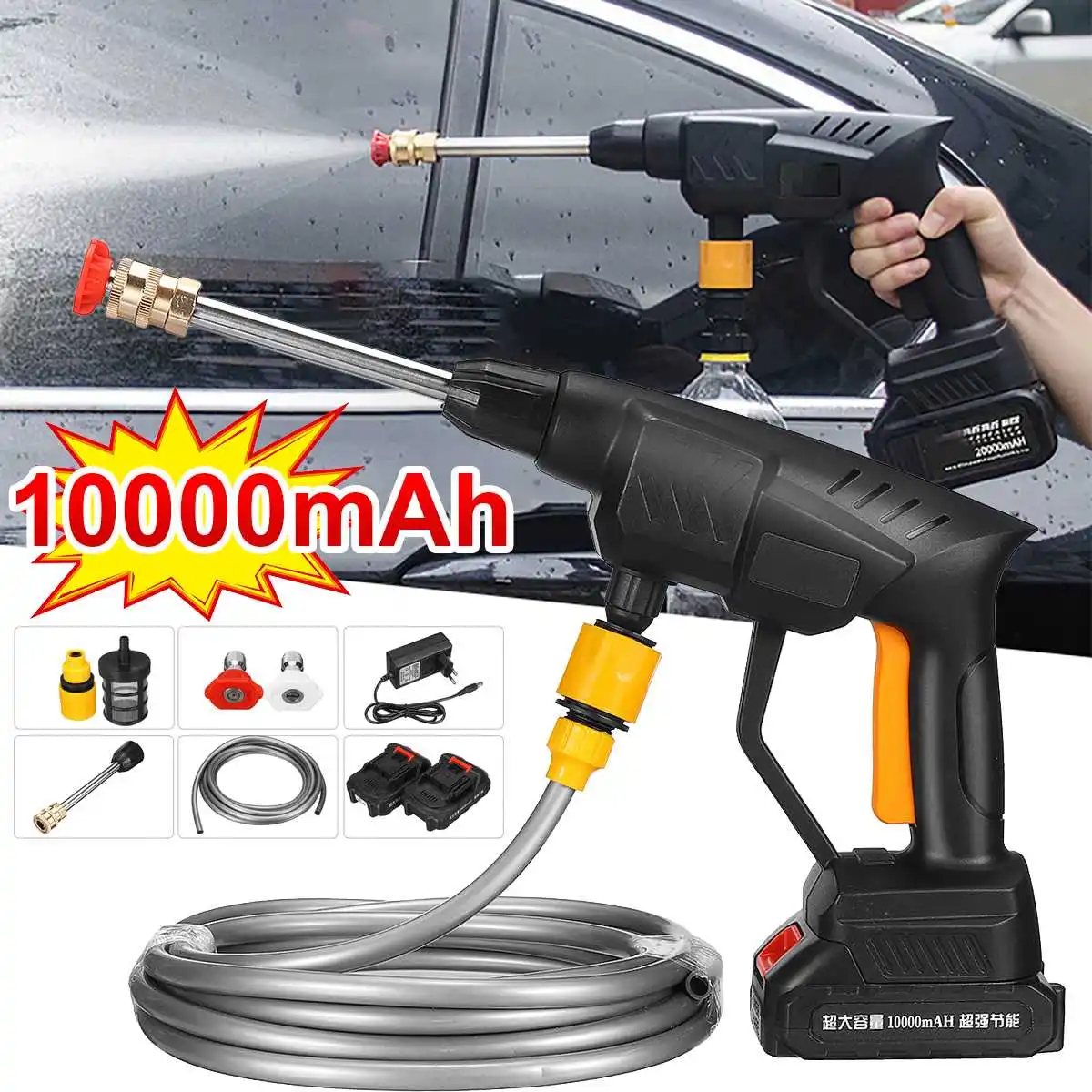 10000mAh Cordless High Pressure Washer Spray Water Gun Car Wash Pressure Water Nozzle Cleaning Machine for Makita 18V Battery
10000mAh Cordless High Pressure Washer Spray Water Gun Car Wash Pressure Water Nozzle Cleaning Machine for Makita 18V Battery