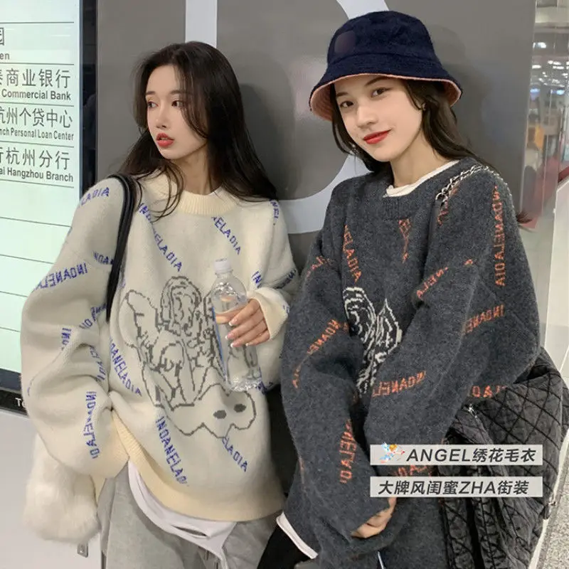 Loose Thickened Sweater Women New Hong Kong Style Net Red Letter Lazy Wind Sweater Coat Fashion Autumn Winter 2021 Sweater Women
Loose Thickened Sweater Women New Hong Kong Style Net Red Letter Lazy Wind Sweater Coat Fashion Autumn Winter 2021 Sweater Women