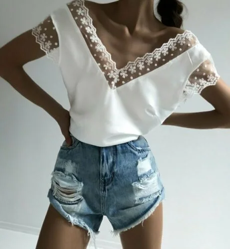 Hirigin Fashion Women's Summer Sexy Sleeveless V-Neck Tops Ladies Floral Lace Backless Shirt Tops Casual Blouse
Hirigin Fashion Women's Summer Sexy Sleeveless V-Neck Tops Ladies Floral Lace Backless Shirt Tops Casual Blouse