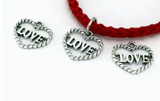 10 шт./лот тибетский серебряный сплав Любовь для изготовления ювелирных изделий