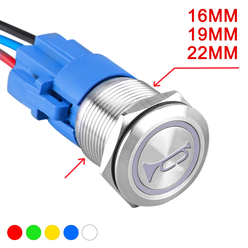 Raised Speaker Horn 16/19/22mm Momentary Push Button Switch With Illuminated Horn Symbo 12V 24V
Raised Speaker Horn 16/19/22mm Momentary Push Button Switch With Illuminated Horn Symbo 12V 24V
