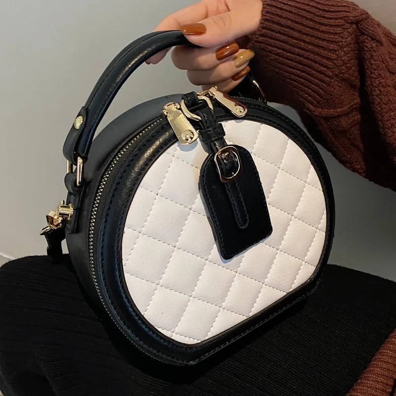 Quilted Plaid Round Handbags for Women Luxury Leather Shoulder Bag Rhombus Lattice Crossbody Bag Ladies Top Handle Messenger Bag
Quilted Plaid Round Handbags for Women Luxury Leather Shoulder Bag Rhombus Lattice Crossbody Bag Ladies Top Handle Messenger Bag