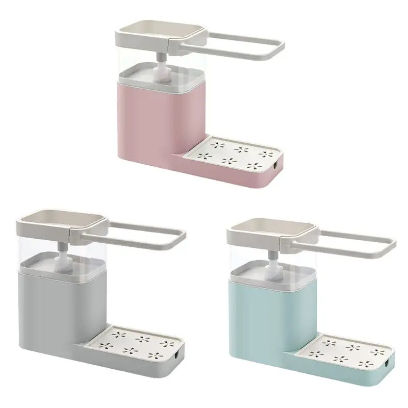 3 in 1 Soap Pump Dispenser Container Sponge Holder Dishcloth Towel Rag Hanger B95A
3 in 1 Soap Pump Dispenser Container Sponge Holder Dishcloth Towel Rag Hanger B95A