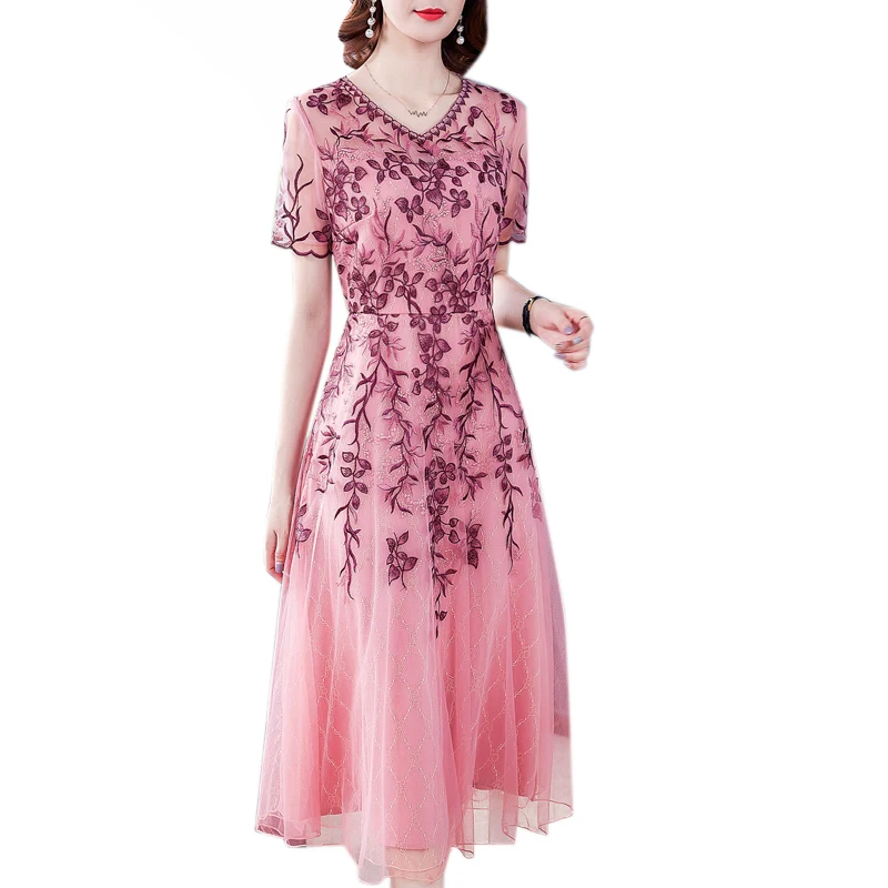 Women Dress Summer 2021 New Office Lady Korea Style Print Short Sleeve Embroidery Lace Mesh High Waist Zipper V-Neck Dresses
Women Dress Summer 2021 New Office Lady Korea Style Print Short Sleeve Embroidery Lace Mesh High Waist Zipper V-Neck Dresses