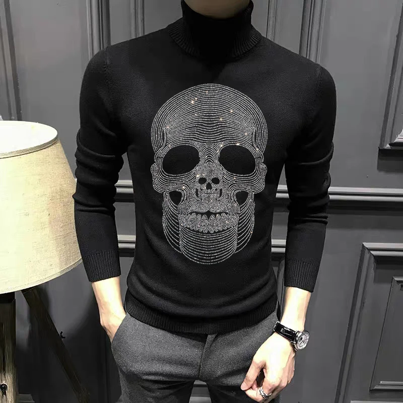 New Winter Turtleneck Sweater Men's High-Quality Knitted Warm Long-Sleeved Casual Jacket Skull Pullover
New Winter Turtleneck Sweater Men's High-Quality Knitted Warm Long-Sleeved Casual Jacket Skull Pullover