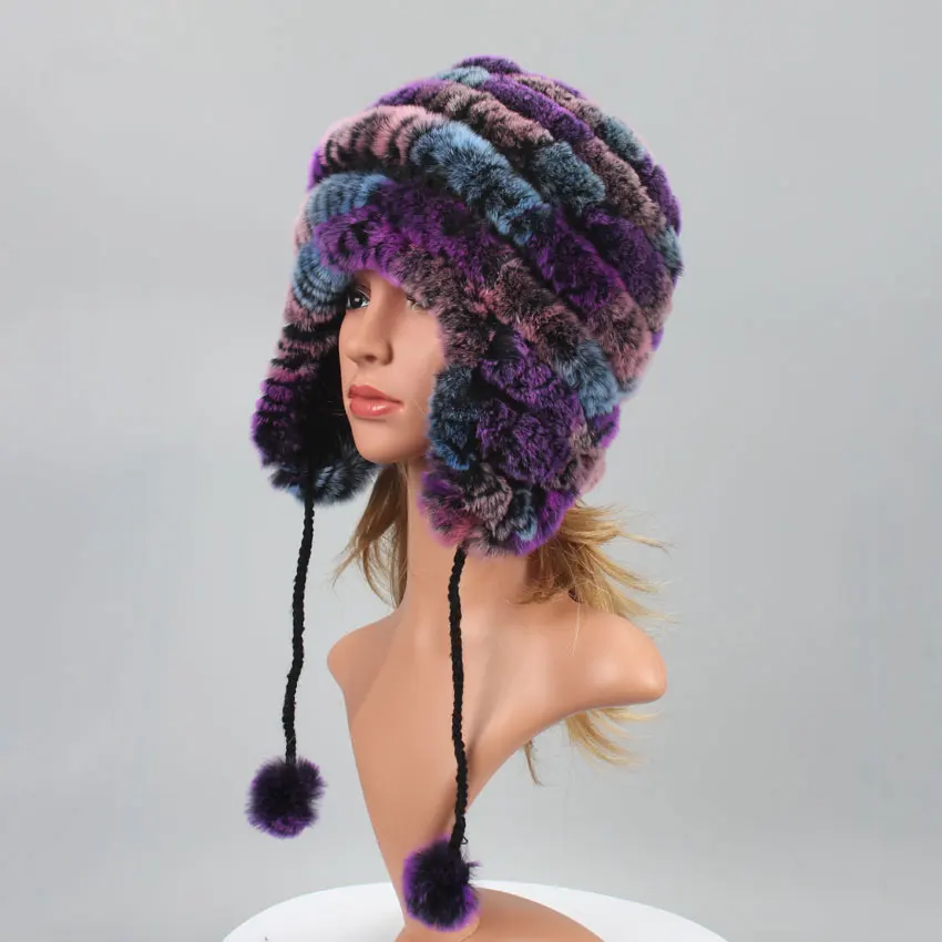 Winter Hat for Women Real Fur Cap with Pompoms Striped Casual Female Beanies Russian Girls Ladies Bonnets Genuine Rabbit Fur Hat
Winter Hat for Women Real Fur Cap with Pompoms Striped Casual Female Beanies Russian Girls Ladies Bonnets Genuine Rabbit Fur Hat
