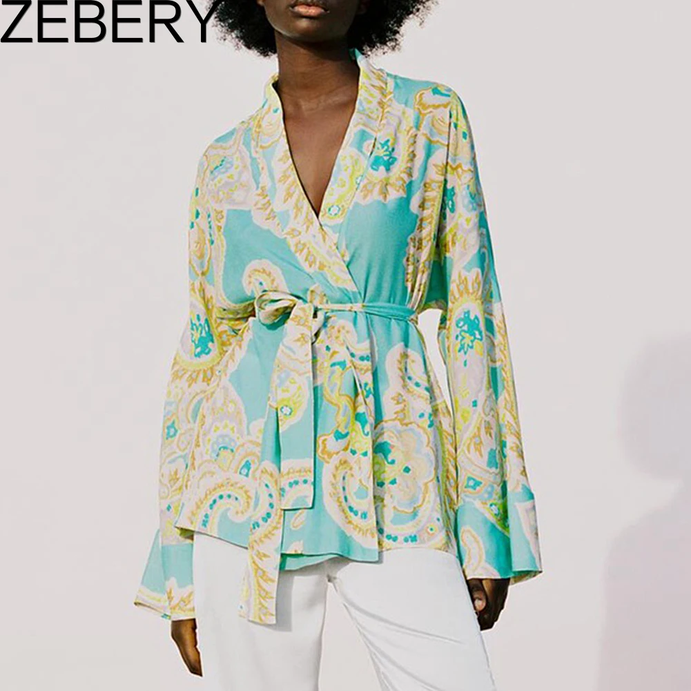 ZEBERY Fashion Floral Paisley Printed Women Long Wrap Blouse With Bowknot High Waist Summer Kimono Beach Holiday Chic Shirt
ZEBERY Fashion Floral Paisley Printed Women Long Wrap Blouse With Bowknot High Waist Summer Kimono Beach Holiday Chic Shirt