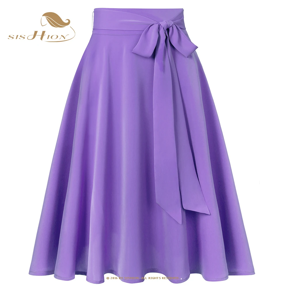 SISHION Women Candy Color Black Green High Waist Skirts Self-Tie Bow Embellished Swing Elegant A Line Vintage Midi Skirt SS0025
SISHION Women Candy Color Black Green High Waist Skirts Self-Tie Bow Embellished Swing Elegant A Line Vintage Midi Skirt SS0025