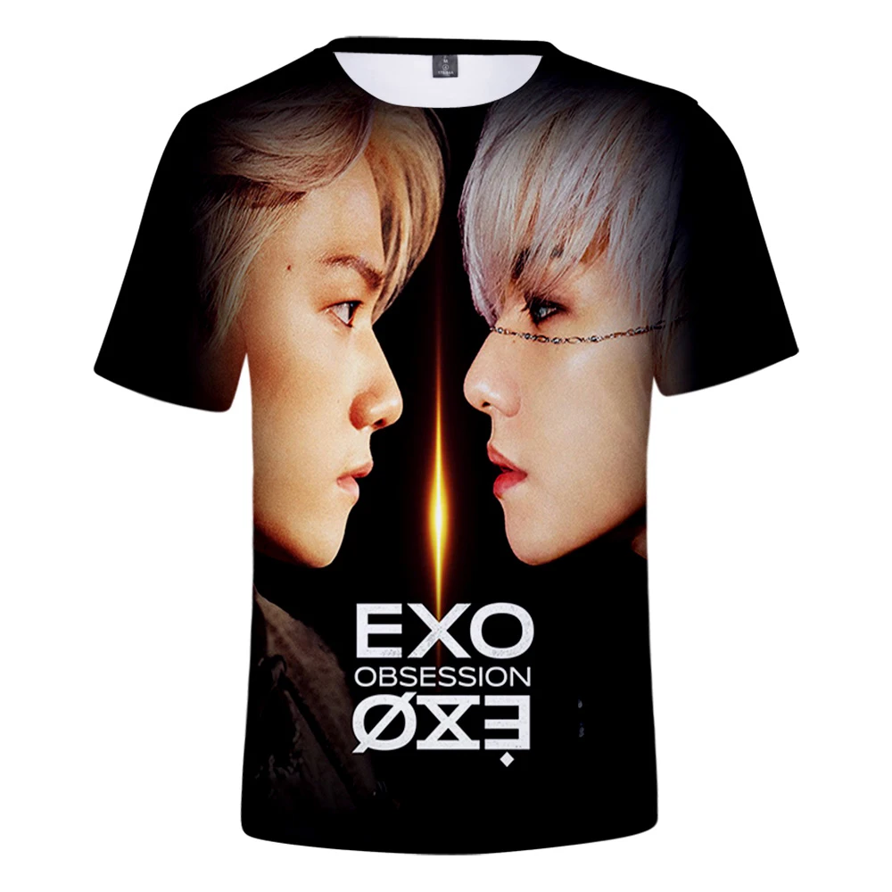 Футболка 3D Idol EXO новинка 2020 футболки для мужчин и женщин Лидер продаж летние с