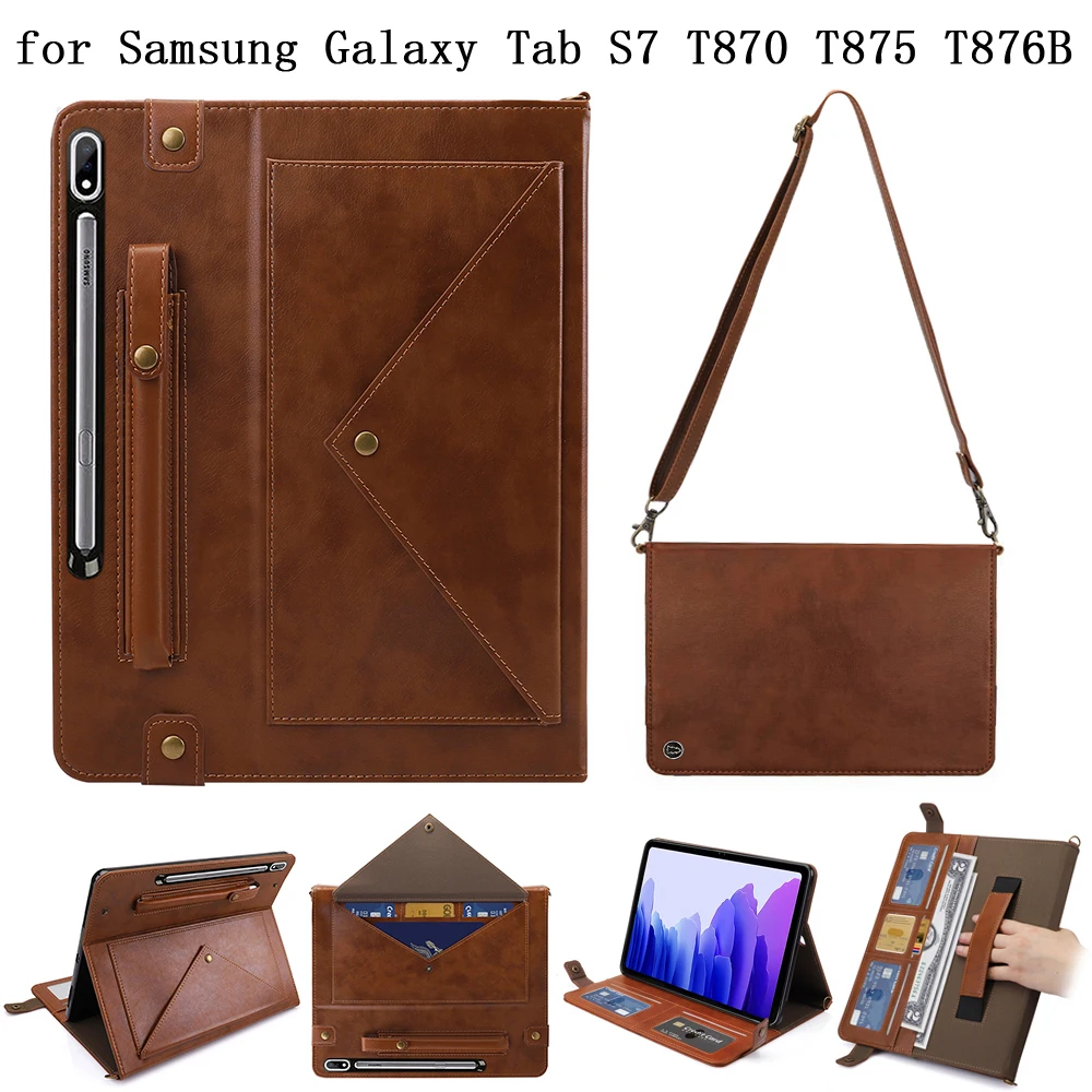 with Strap Tablet Case for Samsung Galaxy Tab S7 tabS7 T870 T875 T876B PU Leather Shockproof TPU Cover Card Wallet Stand Shell
with Strap Tablet Case for Samsung Galaxy Tab S7 tabS7 T870 T875 T876B PU Leather Shockproof TPU Cover Card Wallet Stand Shell