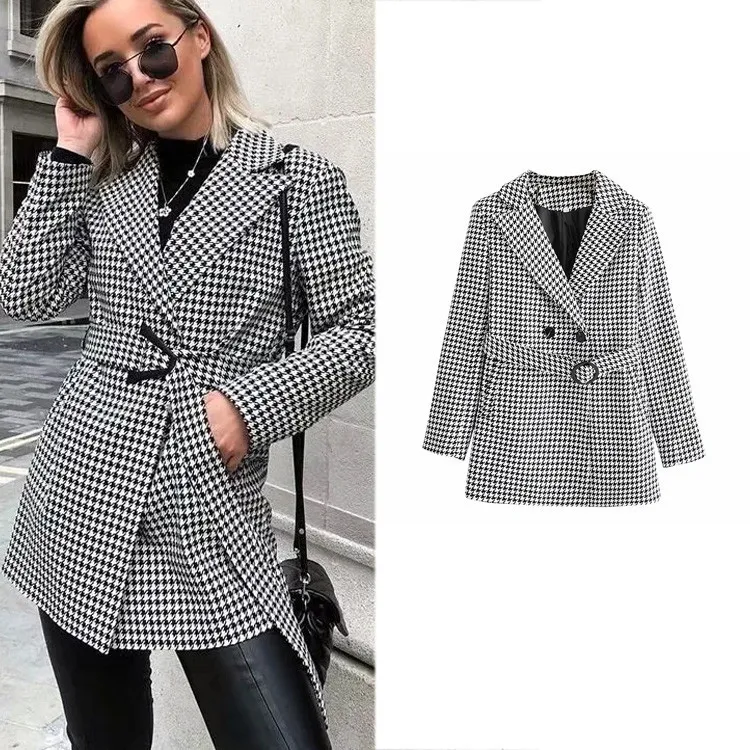 2021 feminino korean abrigos mujer invierno retro houndstooth woolen coat autumn winter women high waist belt mid-length coat
2021 feminino korean abrigos mujer invierno retro houndstooth woolen coat autumn winter women high waist belt mid-length coat