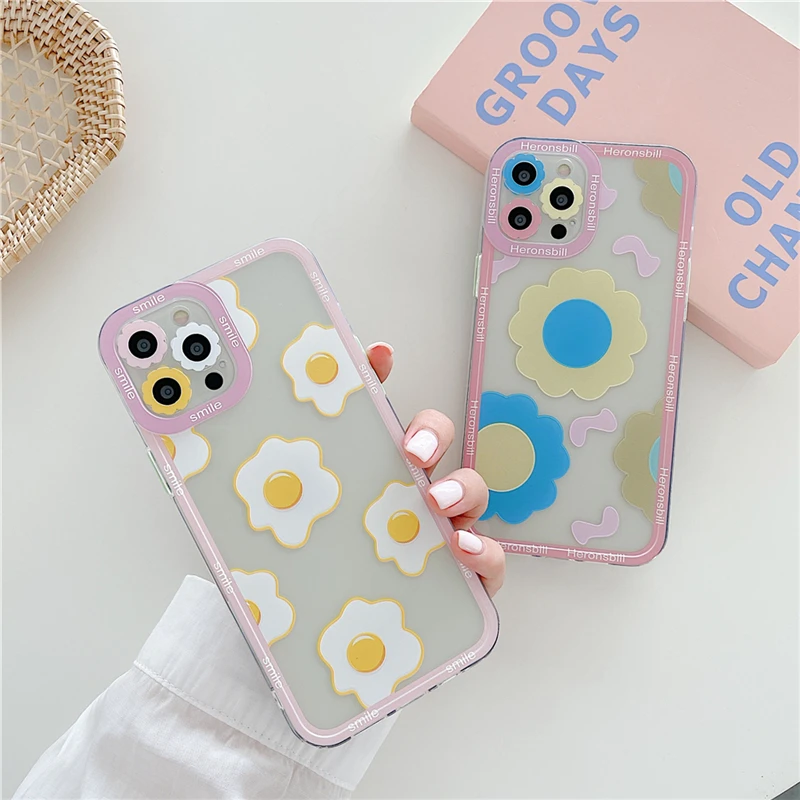 For iPhone 11 Clear Flower Daisy Poached Egg Case For iPhone 12 Pro XS Max 7 8 Plus X XR Soft TPU Camera Protection Back Cover 
For iPhone 11 Clear Flower Daisy Poached Egg Case For iPhone 12 Pro XS Max 7 8 Plus X XR Soft TPU Camera Protection Back Cover
