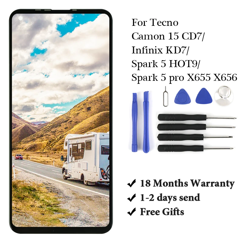 Для Tecno Infinix KD7 /Spark 5 PRO x655 X655D X656 HOT9/Camon 15 CD7 LCD кодирующий преобразователь сенсорного