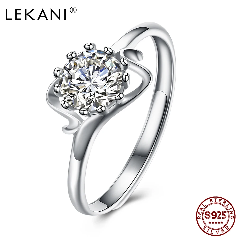 LEKANI 925 Sterling Silver Jewelry Rings For Girl Adjustable Creativity Design Round Zircon Women Wedding Ring Gift On Sale
LEKANI 925 Sterling Silver Jewelry Rings For Girl Adjustable Creativity Design Round Zircon Women Wedding Ring Gift On Sale