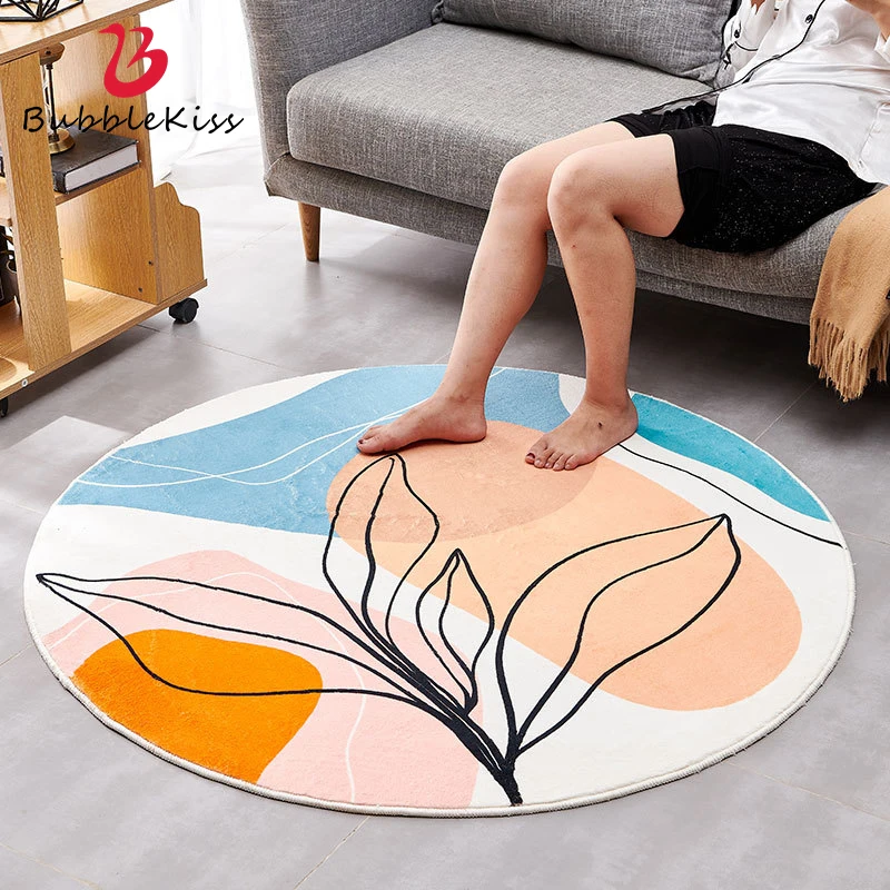 Bubble Kiss Creative Line Round Rug Anti Slip Home Bedside Area Floor Mats Furry Lamb Wool Kids Room Bedside Pad Soft Fulffy Mat
Bubble Kiss Creative Line Round Rug Anti Slip Home Bedside Area Floor Mats Furry Lamb Wool Kids Room Bedside Pad Soft Fulffy Mat