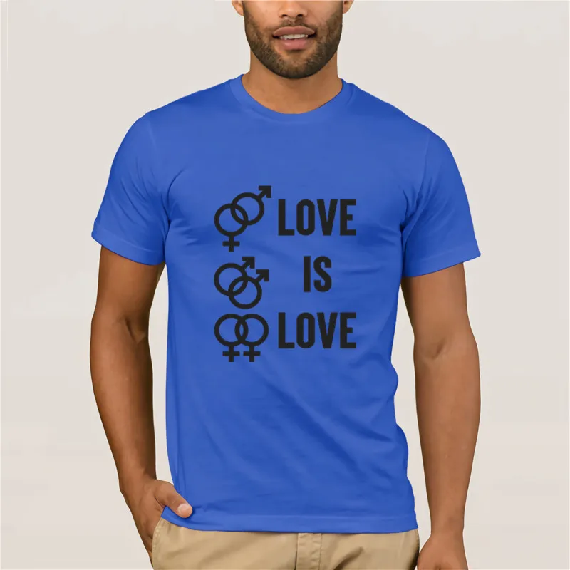Летняя мужская футболка с надписью Love Is парень девушка пол геи лесбиянок гомо