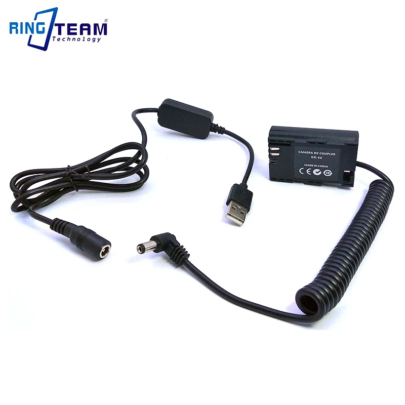 DRE6 For Canon EOS 5D2 5D3 5D4 6D 6D2 7D 7D2 70D 80D 60D 60Da 5DS 5DSR Digital Cameras DC 5V USB Cable + LP-E6 DR-E6 DC Coupler
DRE6 For Canon EOS 5D2 5D3 5D4 6D 6D2 7D 7D2 70D 80D 60D 60Da 5DS 5DSR Digital Cameras DC 5V USB Cable + LP-E6 DR-E6 DC Coupler