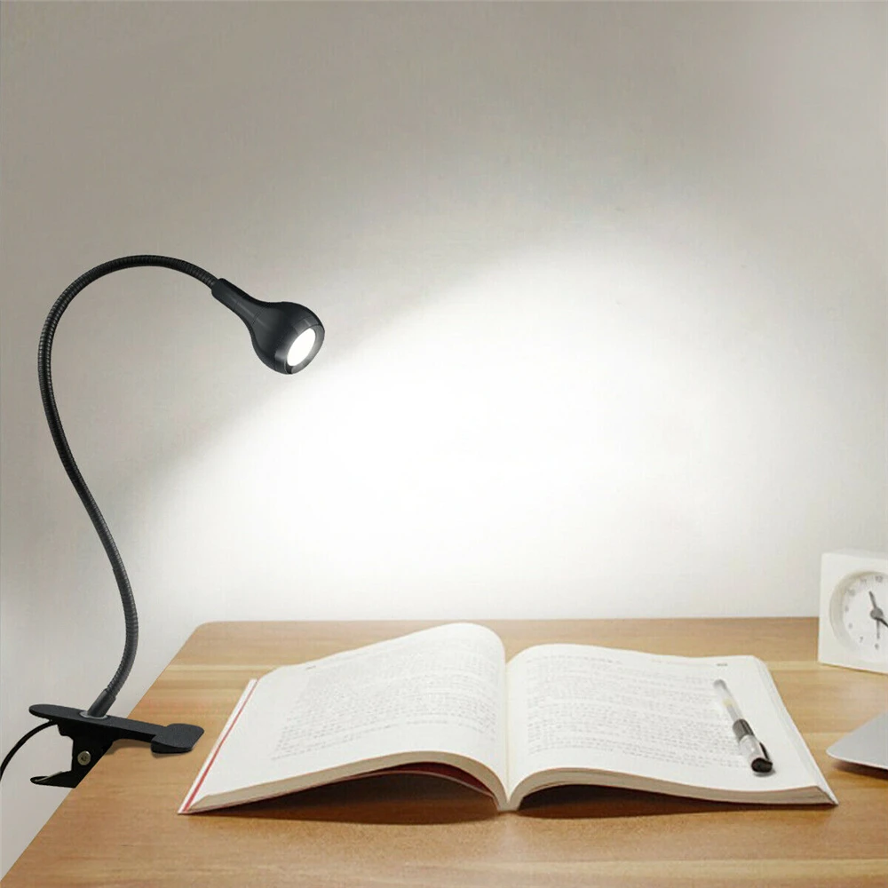 Warm White 1W LED Flexible USB Reading Light Clip-On Beside Bed Table Desk Lamp Black Silver
Warm White 1W LED Flexible USB Reading Light Clip-On Beside Bed Table Desk Lamp Black Silver