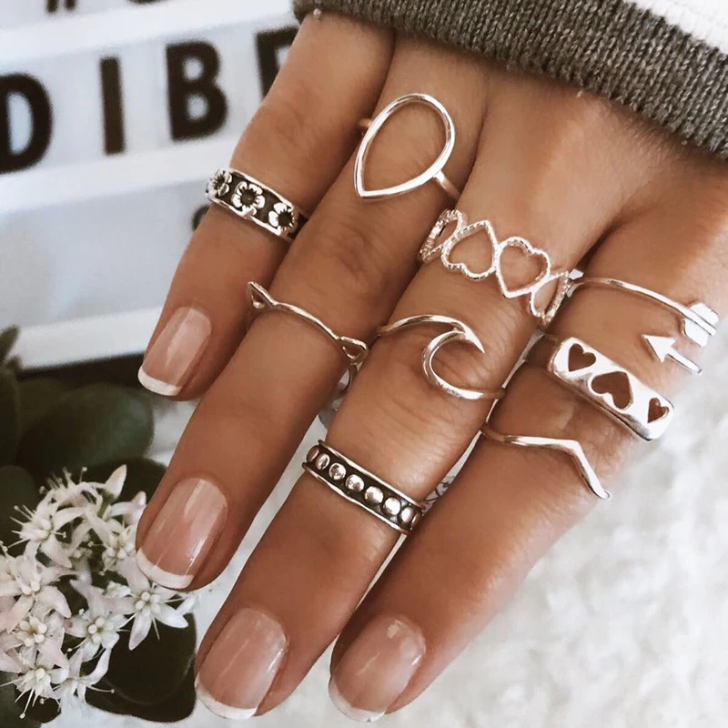 9pcs/lot Classic Heart Water Drop Silver Plated Ring Sets for Women Flower Animal Head Stainless Steel Geometric Ring Party Gift
9pcs/lot Classic Heart Water Drop Silver Plated Ring Sets for Women Flower Animal Head Stainless Steel Geometric Ring Party Gift