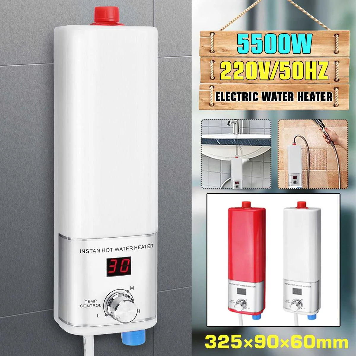 5500W Electric Water Heater Mini Instant Tankless Water Heater Indoor Shower Kitchen Bathroom Water Heater Temperature Control
5500W Electric Water Heater Mini Instant Tankless Water Heater Indoor Shower Kitchen Bathroom Water Heater Temperature Control
