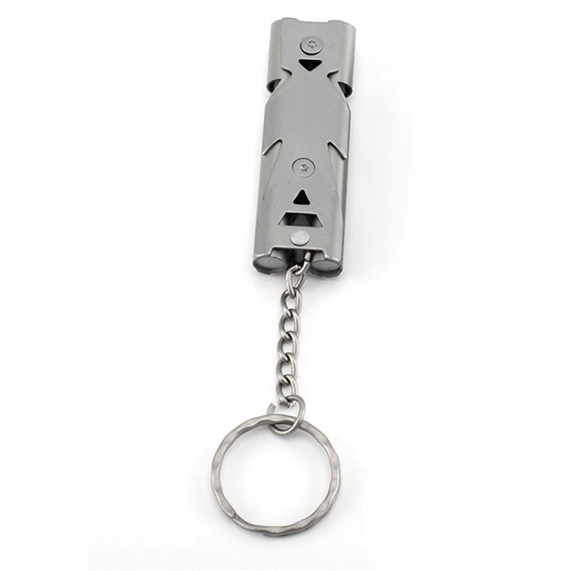 Outdoor Survival Whistle High Decibel Double Pipe Whistle Stainless Steel Alloy Keychain Cheerleading Emergency Multi Tool
Outdoor Survival Whistle High Decibel Double Pipe Whistle Stainless Steel Alloy Keychain Cheerleading Emergency Multi Tool