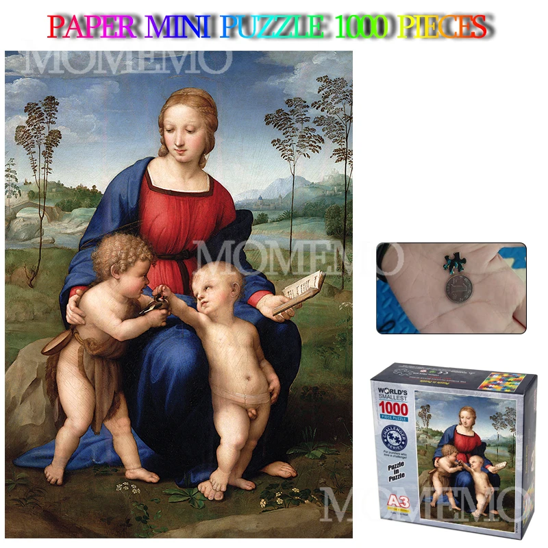 Madonna of The Goldfinch Mini Jigsaw Puzzle Paper Puzzle 1000 Pieces Adults DIY Puzzle World Famous Oil Painting Puzzles Toys
Madonna of The Goldfinch Mini Jigsaw Puzzle Paper Puzzle 1000 Pieces Adults DIY Puzzle World Famous Oil Painting Puzzles Toys