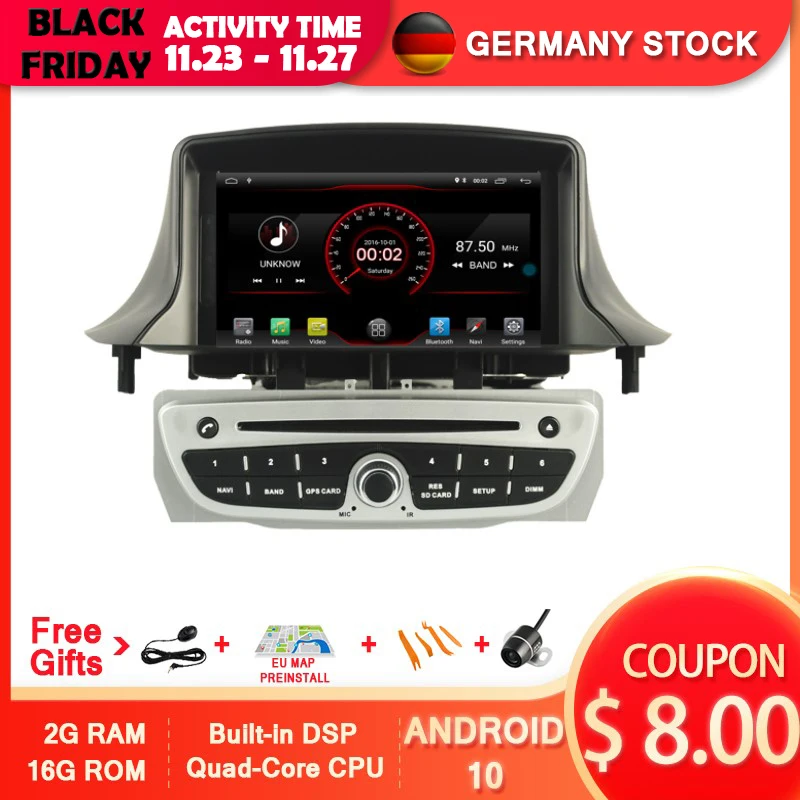 Автомагнитола AVGOTOP на Android 10 для RENAULT MeganeIII Fluence (2009 2011) MP3 MP4 Wi Fi GPS