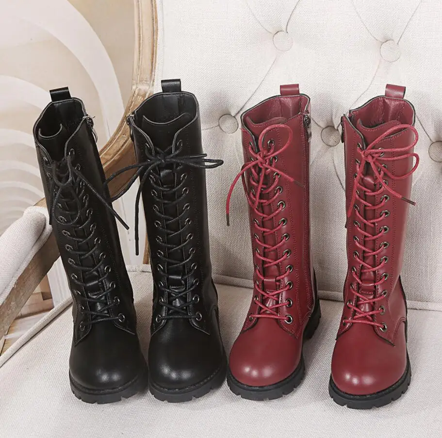 

Autumn and winter fashion children's long boots children shoes boys and girls plush ankle snow boots PU leather baby boots