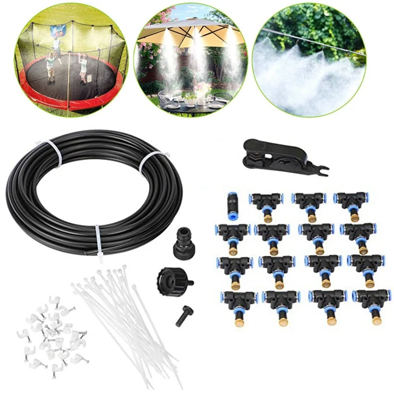 Misting Cooling System 50Ft Misting Line 15 Mist Nozzles Brass Adapter Outdoor Misters for Garden Trampoline Waterpark
Misting Cooling System 50Ft Misting Line 15 Mist Nozzles Brass Adapter Outdoor Misters for Garden Trampoline Waterpark