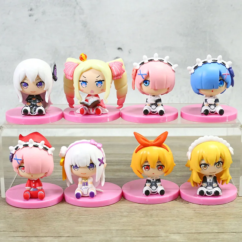 ПВХ Фигурки Re Zero Rem Ram Emilia beатрис Фредерика Бауманн Q версия, игрушки 8 шт./компл. 
ПВХ Фигурки Re Zero Rem Ram Emilia beатрис Фредерика Бауманн Q версия, игрушки 8 шт./компл.