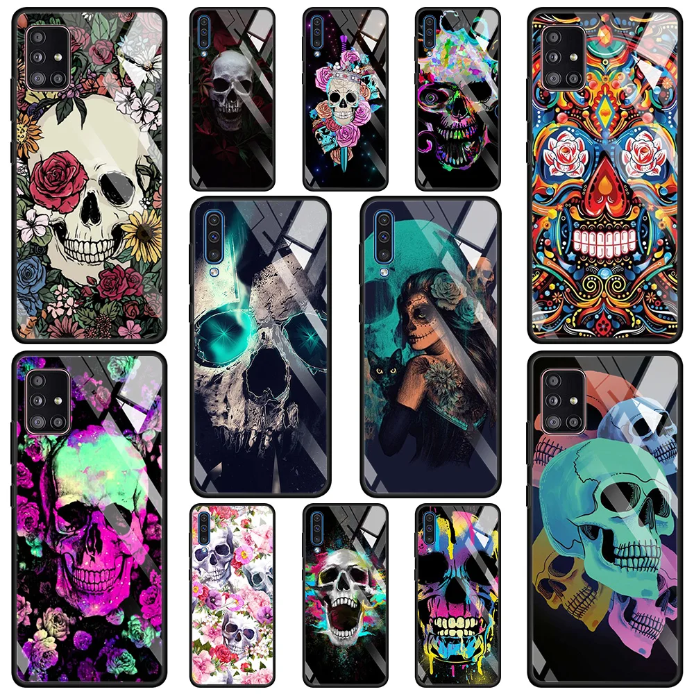 Flower Skull Glass Case For Samsung Galaxy A51 A71 A91 A72 A52 A32 A12 A81 A41 A31 A21 A11 A01 A02s M30s A21s M51 M31 M21 Shell
Flower Skull Glass Case For Samsung Galaxy A51 A71 A91 A72 A52 A32 A12 A81 A41 A31 A21 A11 A01 A02s M30s A21s M51 M31 M21 Shell