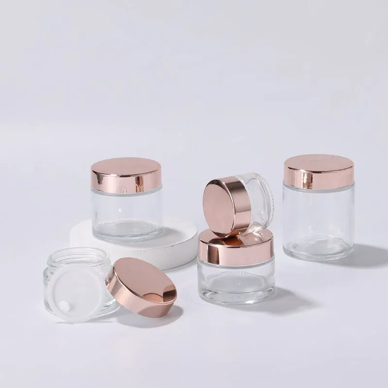 15pcs 5g-100g Refillable Bottle Glass Jar Cream Bottle Skin Care Eye Cream Jars Pot Cosmetic Container With Rose Gold Lid Bottle
15pcs 5g-100g Refillable Bottle Glass Jar Cream Bottle Skin Care Eye Cream Jars Pot Cosmetic Container With Rose Gold Lid Bottle