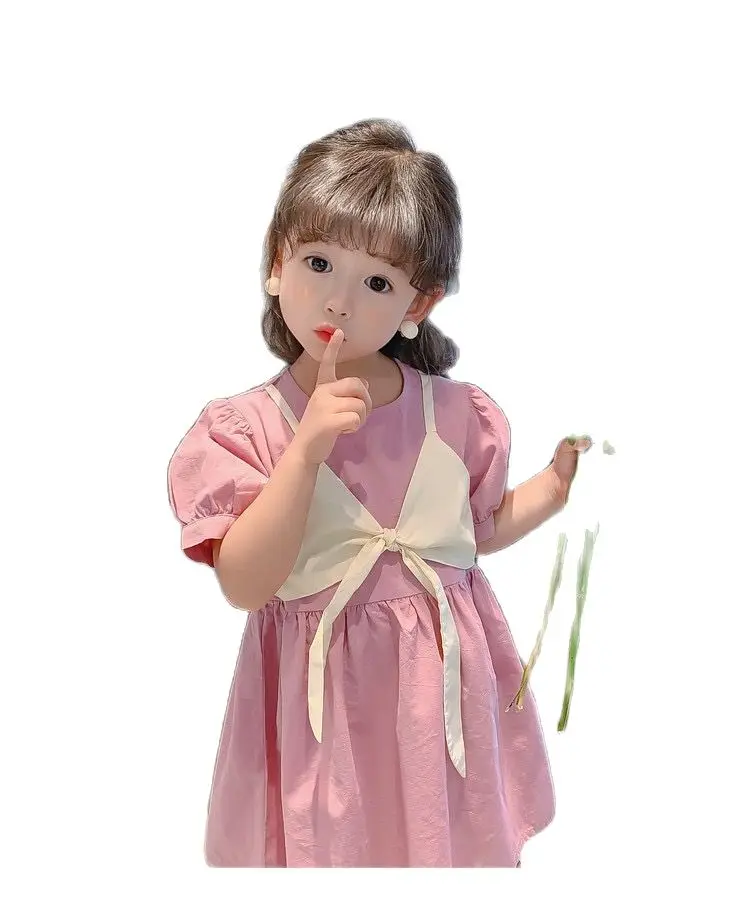 VIDMID Girls bubble sleeve princess dress fake two-piece dress children's foreign dress P6085
VIDMID Girls bubble sleeve princess dress fake two-piece dress children's foreign dress P6085