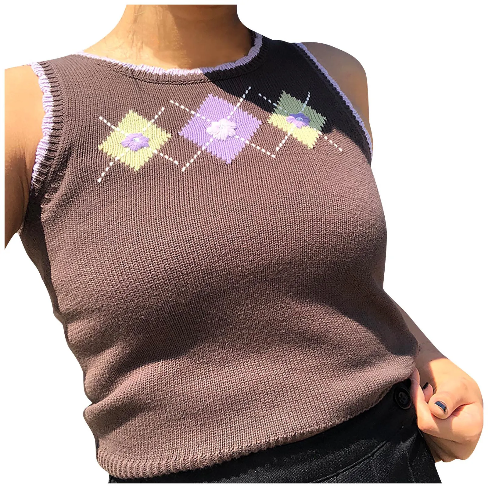 Vintage Vest Womens Casual Plaid Knitted Tank Top Knitwear Preppy England Style V-Neck Vest Sweater chalecos punto para mujer q5
Vintage Vest Womens Casual Plaid Knitted Tank Top Knitwear Preppy England Style V-Neck Vest Sweater chalecos punto para mujer q5