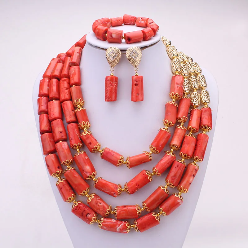 4UJewelry Traditional African Style Jewelry Set Nature Coral Beads 4 Rows Necklace Set of Jewellery For Nigerian Bridal Women
4UJewelry Traditional African Style Jewelry Set Nature Coral Beads 4 Rows Necklace Set of Jewellery For Nigerian Bridal Women