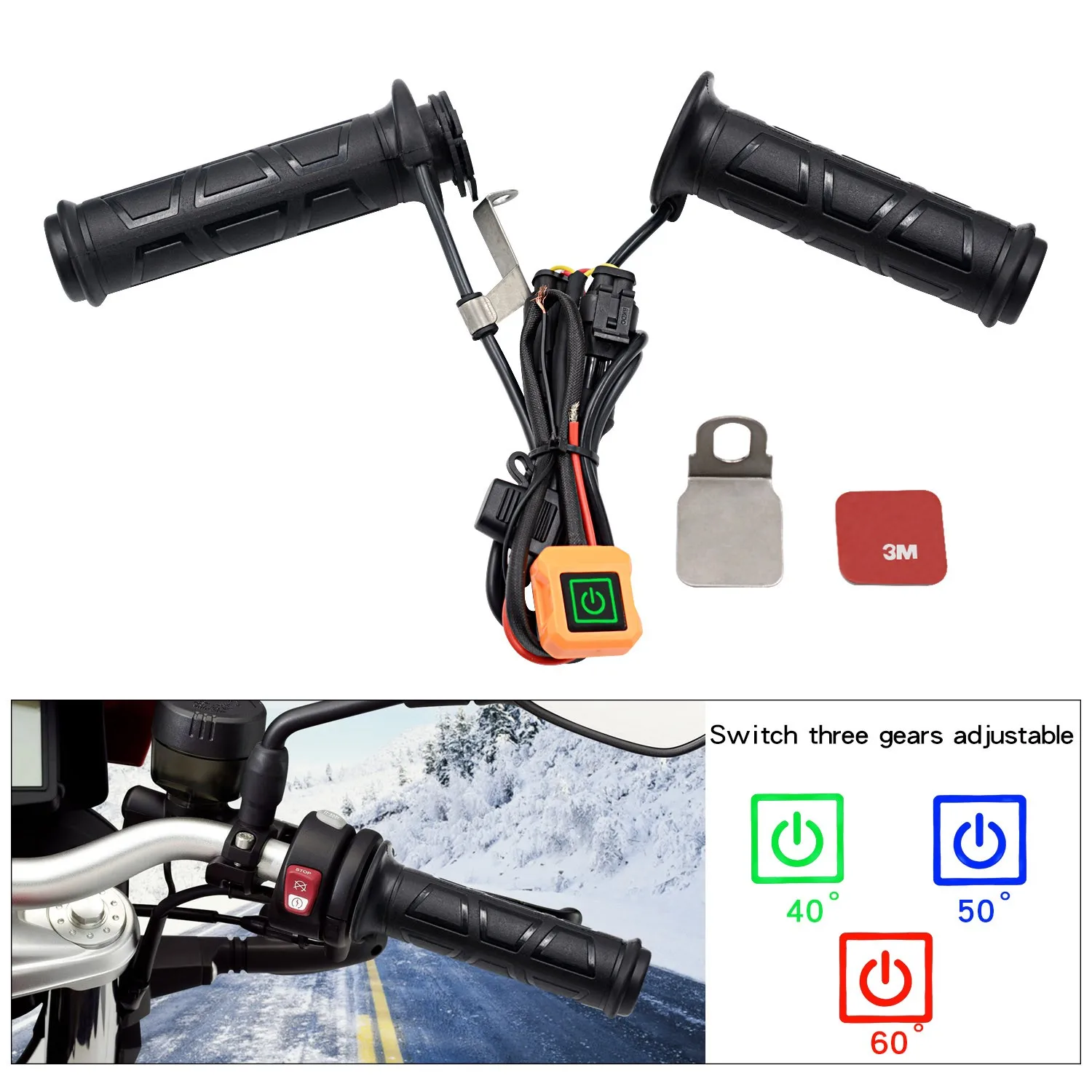 Motorcycle Electric Heating Handlebars Rubber Grips With Three Gears Temperature Adjustment Switch Winter Accessories For ATV
Motorcycle Electric Heating Handlebars Rubber Grips With Three Gears Temperature Adjustment Switch Winter Accessories For ATV