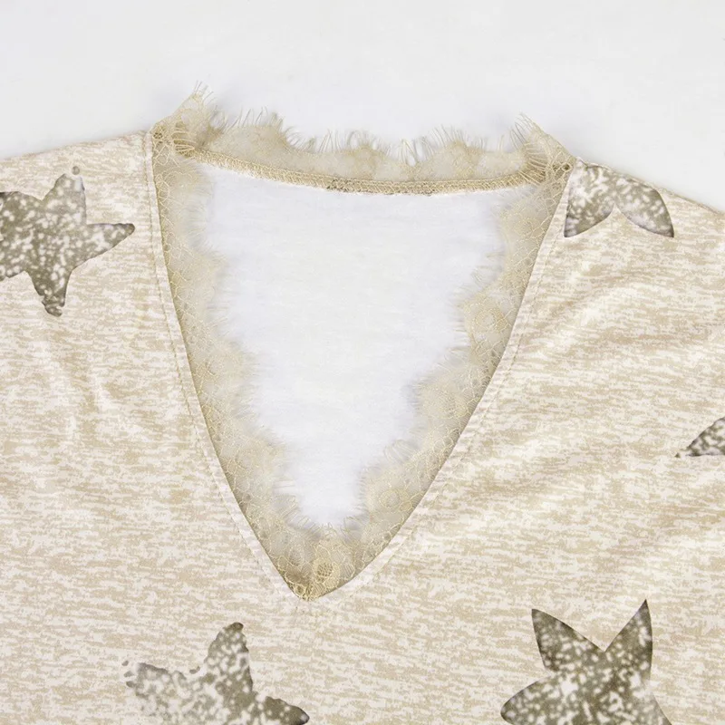 SHUJIN Summer V-neck Print Lace T-Shirt Women Casual Loose Top Ladies Short Sleeve Basic Tee Camiseta De Mujer Female Clothing
SHUJIN Summer V-neck Print Lace T-Shirt Women Casual Loose Top Ladies Short Sleeve Basic Tee Camiseta De Mujer Female Clothing