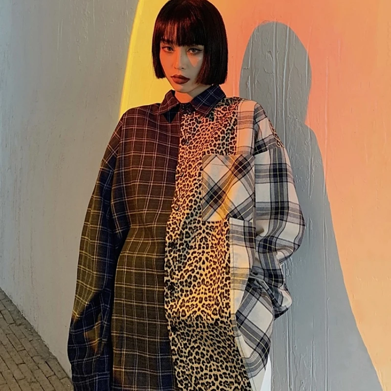 Deeptown Korean Style Shirts Women Autumn Winter Fashion 2020 Hip Hop Button Up Shirt Long Sleeve Streetwear Splice Plaid Shirt
Deeptown Korean Style Shirts Women Autumn Winter Fashion 2020 Hip Hop Button Up Shirt Long Sleeve Streetwear Splice Plaid Shirt