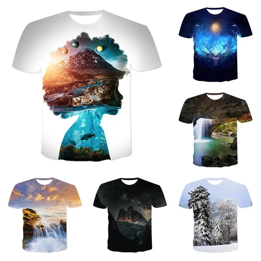 Summer free delivery top T-shirt women's men's T-shirt natural scenery o-neck beach shorts digital printing short sleeve T-shirt
Summer free delivery top T-shirt women's men's T-shirt natural scenery o-neck beach shorts digital printing short sleeve T-shirt