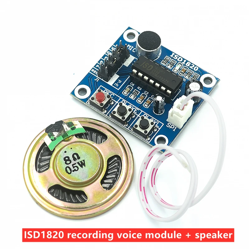 

ISD1820 recording voice module voice module recording and playback module board with microphone head to send 0.5W speaker