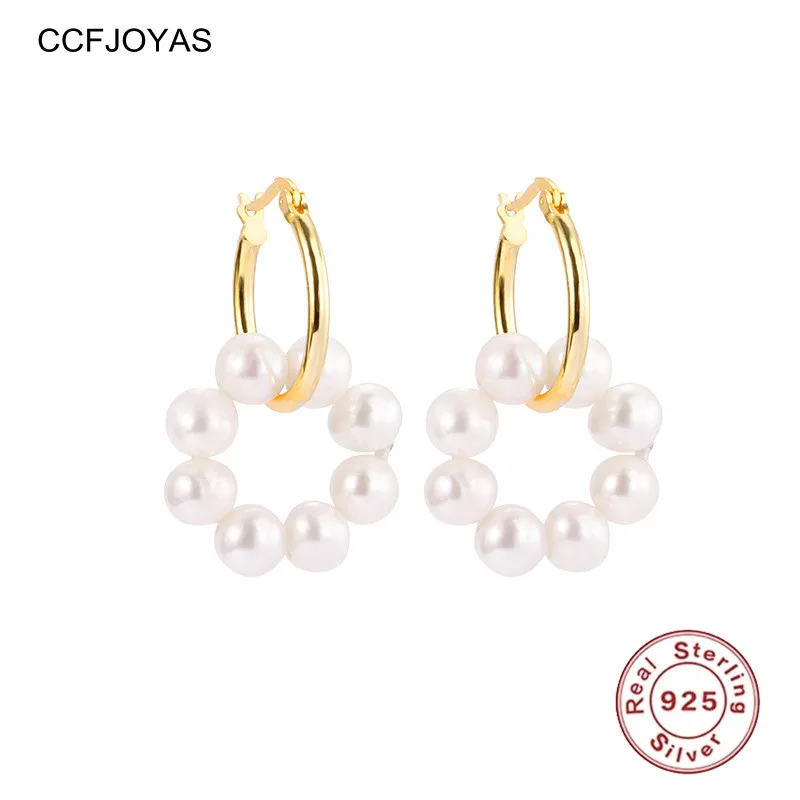 CCFJOYAS 925 Sterling Silver Gold Hoop Earrings for Women European and American Retro ins Fashion Pearl Circle Round Earrings
CCFJOYAS 925 Sterling Silver Gold Hoop Earrings for Women European and American Retro ins Fashion Pearl Circle Round Earrings