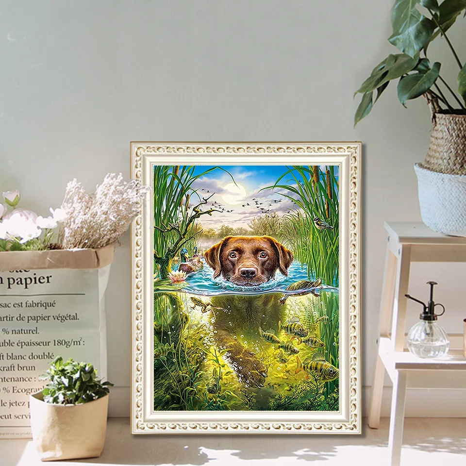 Набор для алмазной вышивки 5D с изображением собаки | Дом и сад