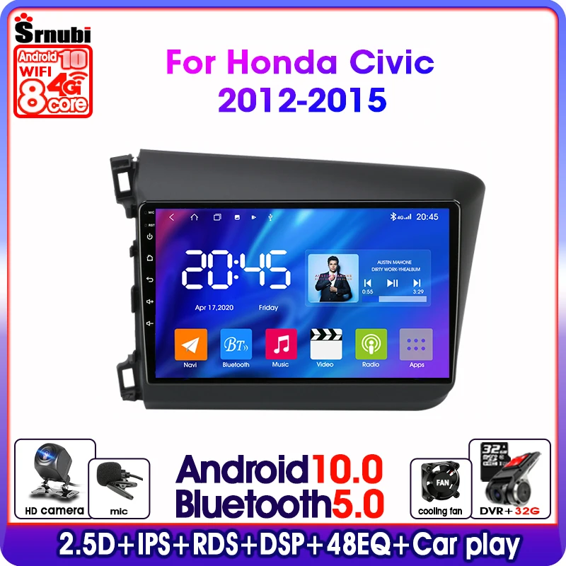 Android 9.0 9" Car Radio For Honda Civic 2012-2015 2Din 2G+32G T3L Multimedia Video Player RDS DSP 4G Net+WIFI Screen Floating
Android 9.0 9" Car Radio For Honda Civic 2012-2015 2Din 2G+32G T3L Multimedia Video Player RDS DSP 4G Net+WIFI Screen Floating