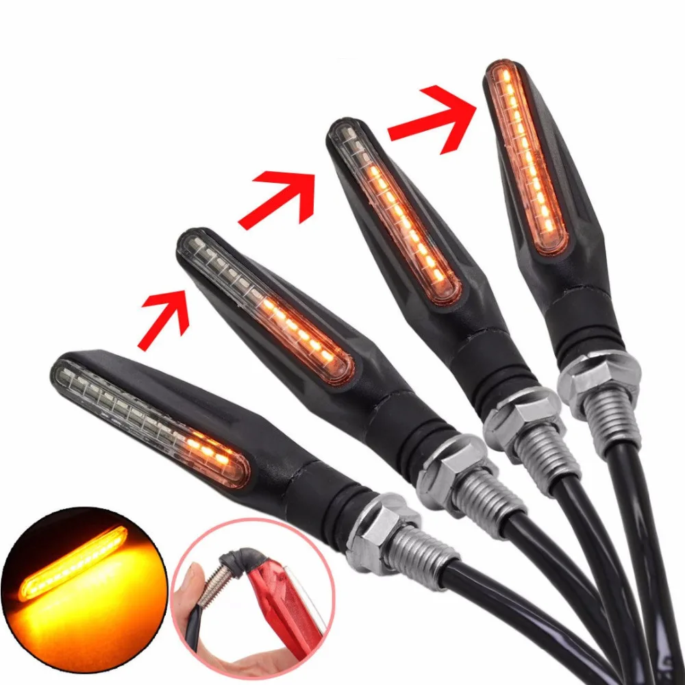 Hot sale 1pair Universal flowing water flicker led motorcycle turn signal Indicators Blinkers Flexible Bendable Amber light lamp
Hot sale 1pair Universal flowing water flicker led motorcycle turn signal Indicators Blinkers Flexible Bendable Amber light lamp