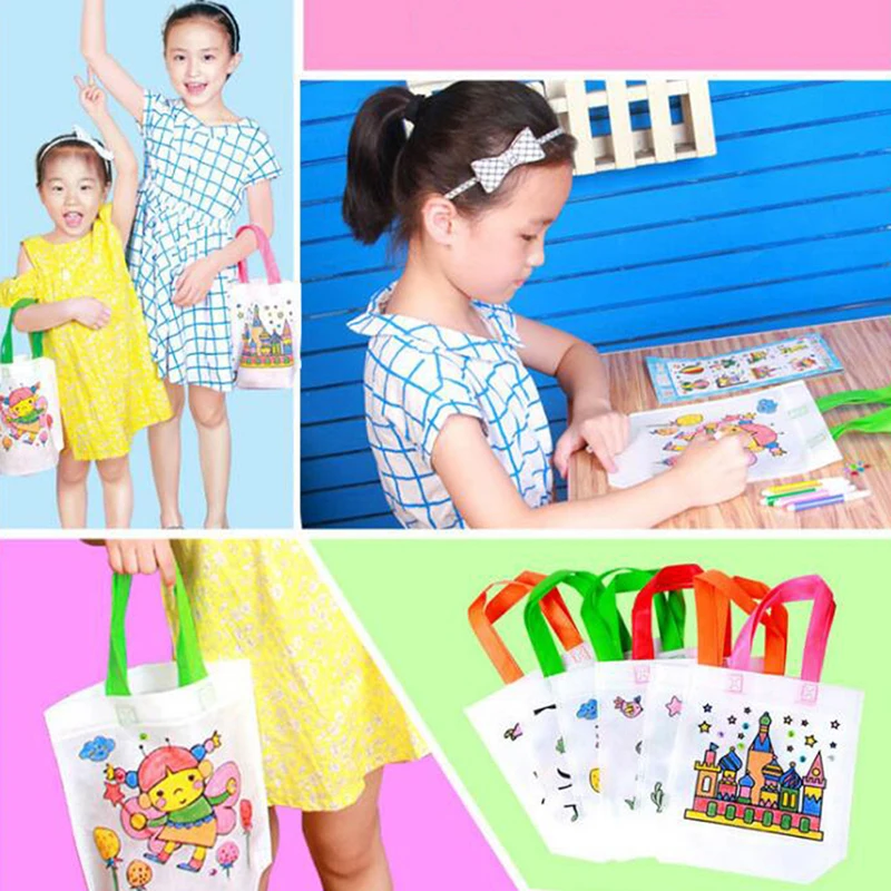 5 Sets Diy Graffiti Bag With Markers Handmade Painting Non Woven Bag For Kids Arts Crafts Color Filling Drawing Toys Gyh
5 Sets Diy Graffiti Bag With Markers Handmade Painting Non Woven Bag For Kids Arts Crafts Color Filling Drawing Toys Gyh