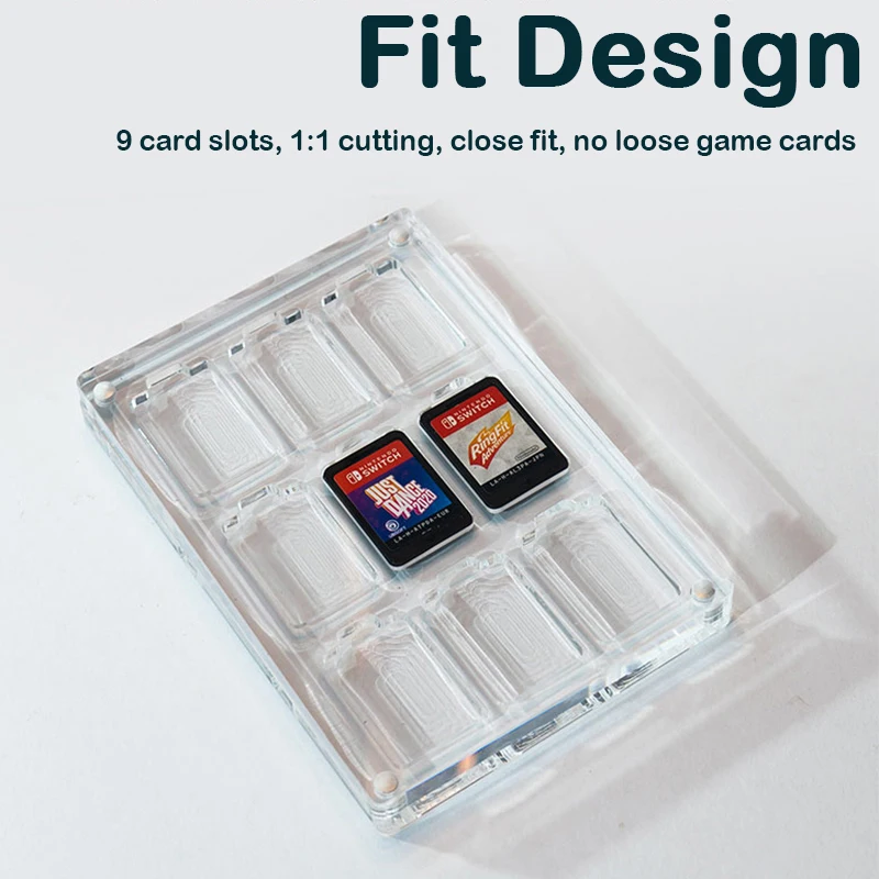 Чехол для игровых карт Switch акриловый прозрачный Магнитный Жесткий 9 шт. слот