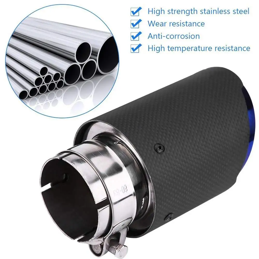 Carbon Fiber Tail Throat Blue Straight Edge 63-89mm Single Carbon Fiber Car Exhaust Pipe Muffler End Tip Tailpipe
Carbon Fiber Tail Throat Blue Straight Edge 63-89mm Single Carbon Fiber Car Exhaust Pipe Muffler End Tip Tailpipe