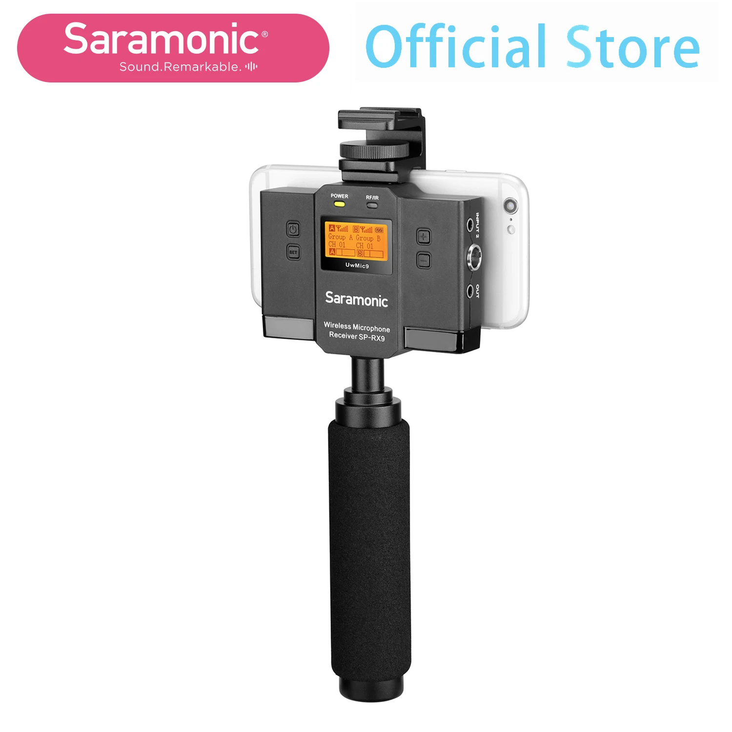 

Saramonic UwMic9 SP-RX9 UHF Wireless Receiver and Two-channel Audio Mixer for making videos with iOS or Android mobile devices
