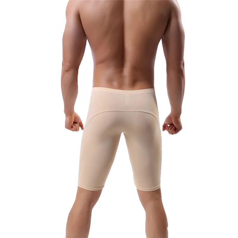 Sexy Mens Underwear Boxer Shorts Breathable Long Leg Underpants Slim Fitness Sleep Bottoms Bulge Pouch Homewear Sports Joggers | Мужская